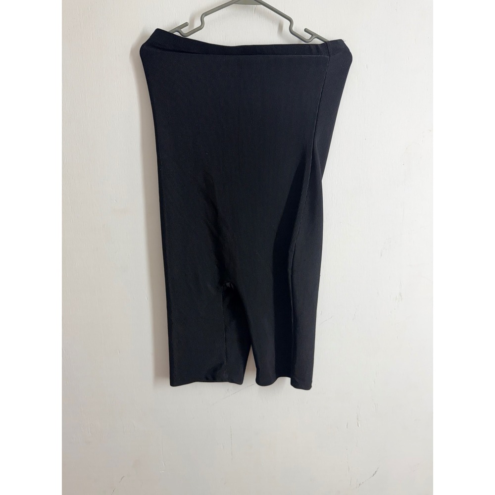 Fashion Nova Black Ribbed Biker Shorts Medium RR40235 High Waisted Athleisure
